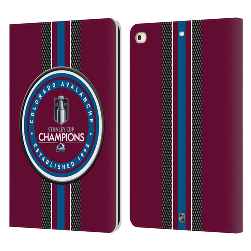 NHL 2022 Stanley Cup Champions Colorado Avalanche Puck Pattern Leather Book Wallet Case Cover For Apple iPad 9.7 2017 / iPad 9.7 2018