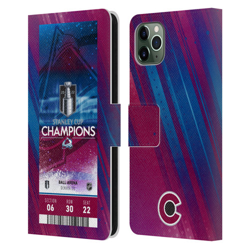 NHL 2022 Stanley Cup Champions Colorado Avalanche Ticket Leather Book Wallet Case Cover For Apple iPhone 11 Pro Max