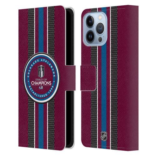 NHL 2022 Stanley Cup Champions Colorado Avalanche Puck Pattern Leather Book Wallet Case Cover For Apple iPhone 13 Pro Max