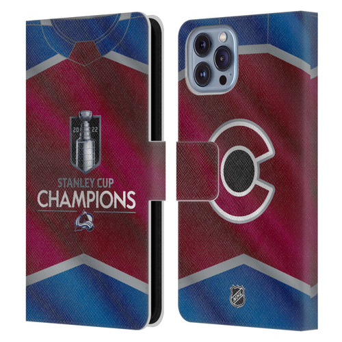 NHL 2022 Stanley Cup Champions Colorado Avalanche Jersey Leather Book Wallet Case Cover For Apple iPhone 14