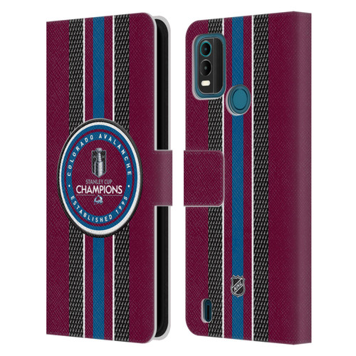 NHL 2022 Stanley Cup Champions Colorado Avalanche Puck Pattern Leather Book Wallet Case Cover For Nokia G11 Plus