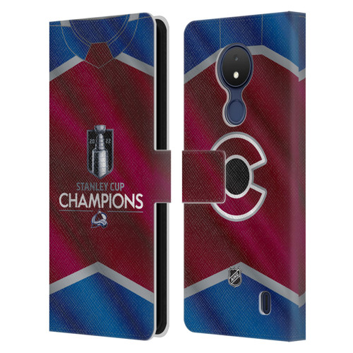 NHL 2022 Stanley Cup Champions Colorado Avalanche Jersey Leather Book Wallet Case Cover For Nokia C21