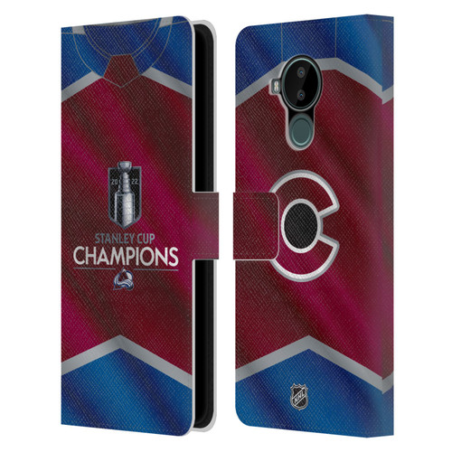 NHL 2022 Stanley Cup Champions Colorado Avalanche Jersey Leather Book Wallet Case Cover For Nokia C30