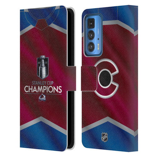 NHL 2022 Stanley Cup Champions Colorado Avalanche Jersey Leather Book Wallet Case Cover For Motorola Edge 20 Pro