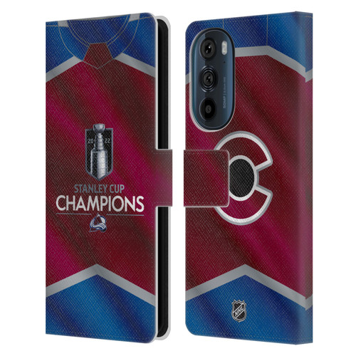 NHL 2022 Stanley Cup Champions Colorado Avalanche Jersey Leather Book Wallet Case Cover For Motorola Edge 30