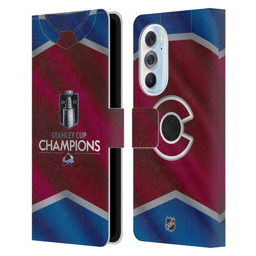 NHL 2022 Stanley Cup Champions Colorado Avalanche Jersey Leather Book Wallet Case Cover For Motorola Edge X30