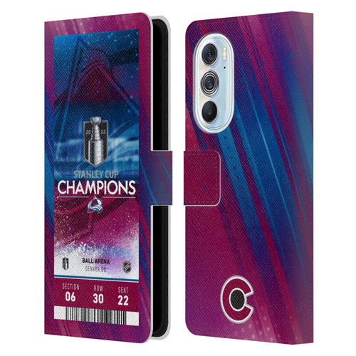 NHL 2022 Stanley Cup Champions Colorado Avalanche Ticket Leather Book Wallet Case Cover For Motorola Edge X30