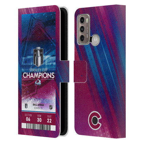 NHL 2022 Stanley Cup Champions Colorado Avalanche Ticket Leather Book Wallet Case Cover For Motorola Moto G60 / Moto G40 Fusion