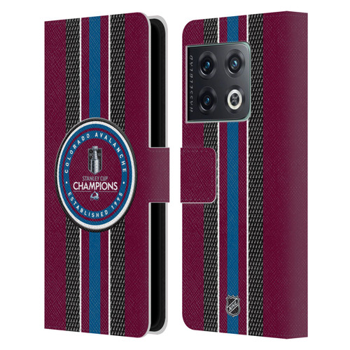 NHL 2022 Stanley Cup Champions Colorado Avalanche Puck Pattern Leather Book Wallet Case Cover For OnePlus 10 Pro