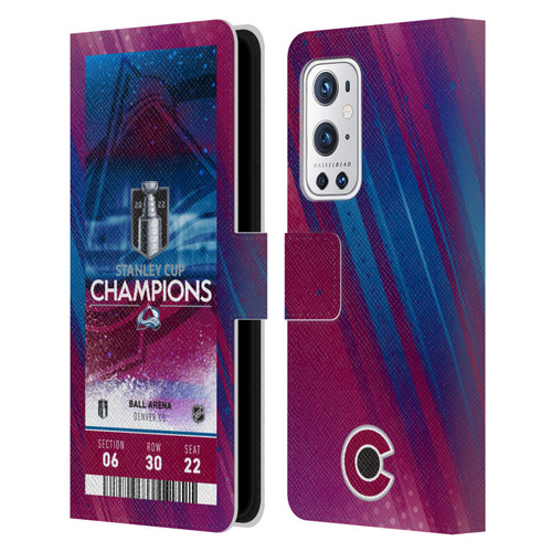 NHL 2022 Stanley Cup Champions Colorado Avalanche Ticket Leather Book Wallet Case Cover For OnePlus 9 Pro