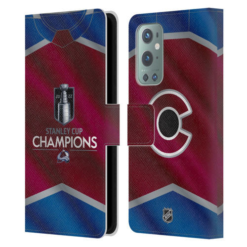 NHL 2022 Stanley Cup Champions Colorado Avalanche Jersey Leather Book Wallet Case Cover For OnePlus 9