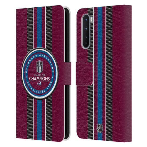 NHL 2022 Stanley Cup Champions Colorado Avalanche Puck Pattern Leather Book Wallet Case Cover For OnePlus Nord 5G