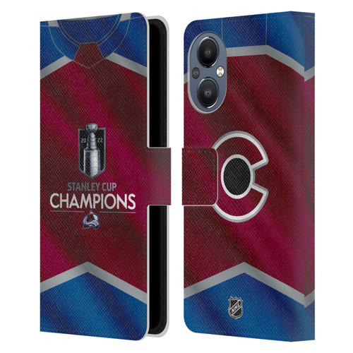 NHL 2022 Stanley Cup Champions Colorado Avalanche Jersey Leather Book Wallet Case Cover For OnePlus Nord N20 5G