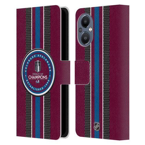 NHL 2022 Stanley Cup Champions Colorado Avalanche Puck Pattern Leather Book Wallet Case Cover For OnePlus Nord N20 5G