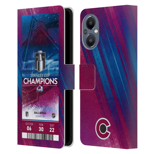 NHL 2022 Stanley Cup Champions Colorado Avalanche Ticket Leather Book Wallet Case Cover For OnePlus Nord N20 5G