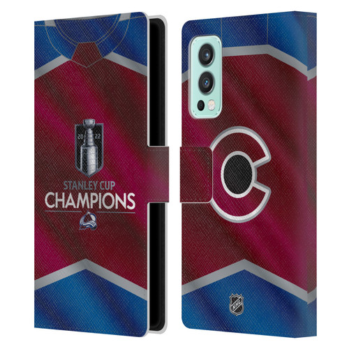 NHL 2022 Stanley Cup Champions Colorado Avalanche Jersey Leather Book Wallet Case Cover For OnePlus Nord 2 5G