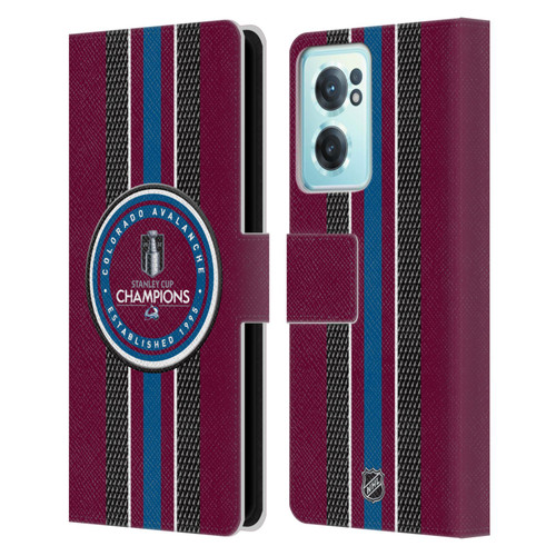 NHL 2022 Stanley Cup Champions Colorado Avalanche Puck Pattern Leather Book Wallet Case Cover For OnePlus Nord CE 2 5G