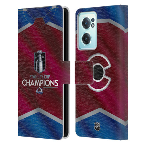 NHL 2022 Stanley Cup Champions Colorado Avalanche Jersey Leather Book Wallet Case Cover For OnePlus Nord CE 2 5G