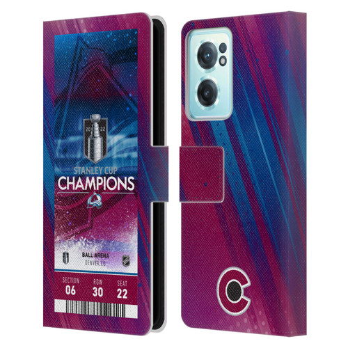 NHL 2022 Stanley Cup Champions Colorado Avalanche Ticket Leather Book Wallet Case Cover For OnePlus Nord CE 2 5G