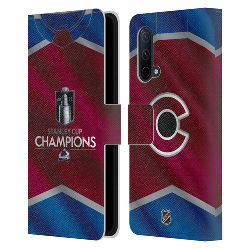 NHL 2022 Stanley Cup Champions Colorado Avalanche Jersey Leather Book Wallet Case Cover For OnePlus Nord CE 5G