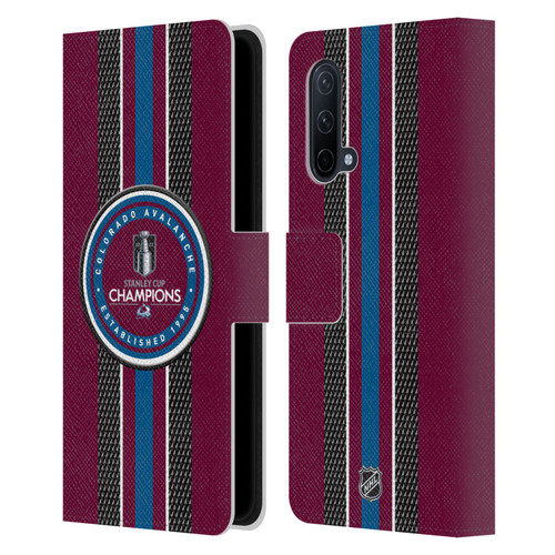 NHL 2022 Stanley Cup Champions Colorado Avalanche Puck Pattern Leather Book Wallet Case Cover For OnePlus Nord CE 5G