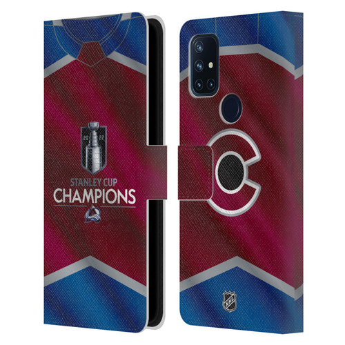 NHL 2022 Stanley Cup Champions Colorado Avalanche Jersey Leather Book Wallet Case Cover For OnePlus Nord N10 5G