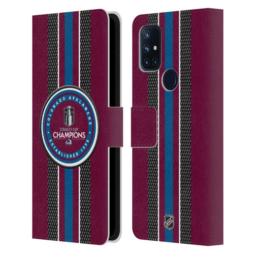 NHL 2022 Stanley Cup Champions Colorado Avalanche Puck Pattern Leather Book Wallet Case Cover For OnePlus Nord N10 5G