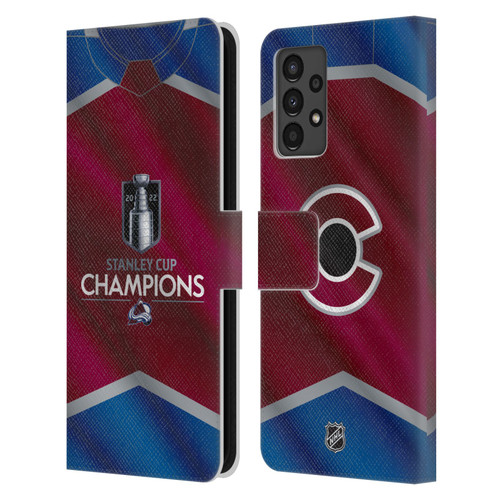 NHL 2022 Stanley Cup Champions Colorado Avalanche Jersey Leather Book Wallet Case Cover For Samsung Galaxy A13 (2022)