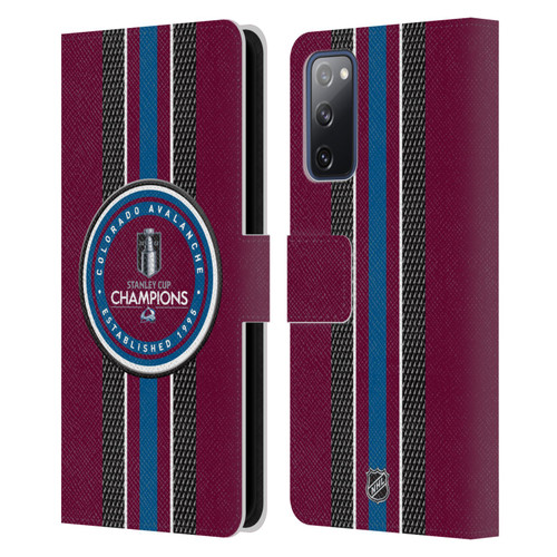 NHL 2022 Stanley Cup Champions Colorado Avalanche Puck Pattern Leather Book Wallet Case Cover For Samsung Galaxy S20 FE / 5G