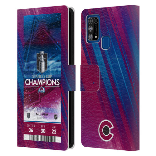 NHL 2022 Stanley Cup Champions Colorado Avalanche Ticket Leather Book Wallet Case Cover For Samsung Galaxy M31 (2020)