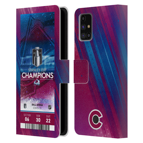 NHL 2022 Stanley Cup Champions Colorado Avalanche Ticket Leather Book Wallet Case Cover For Samsung Galaxy M31s (2020)