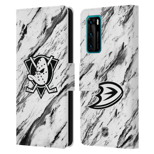 NHL Anaheim Ducks Marble Leather Book Wallet Case Cover For Huawei P40 5G
