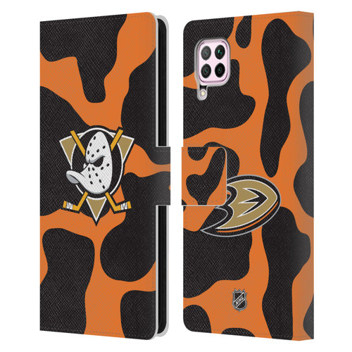 NHL Anaheim Ducks Cow Pattern Leather Book Wallet Case Cover For Huawei Nova 6 SE / P40 Lite