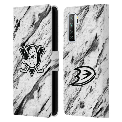 NHL Anaheim Ducks Marble Leather Book Wallet Case Cover For Huawei Nova 7 SE/P40 Lite 5G