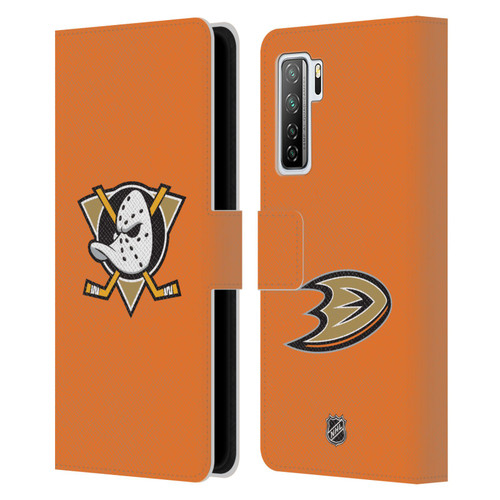 NHL Anaheim Ducks Plain Leather Book Wallet Case Cover For Huawei Nova 7 SE/P40 Lite 5G
