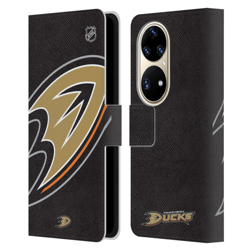 NHL Anaheim Ducks Oversized Leather Book Wallet Case Cover For Huawei P50 Pro