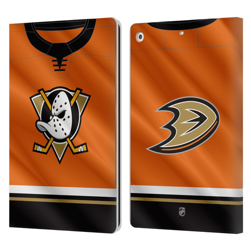 NHL Anaheim Ducks Jersey Leather Book Wallet Case Cover For Apple iPad 10.2 2019/2020/2021