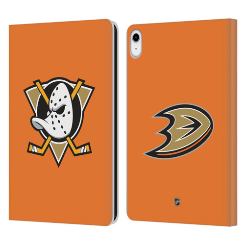 NHL Anaheim Ducks Plain Leather Book Wallet Case Cover For Apple iPad 10.9 2022/2025