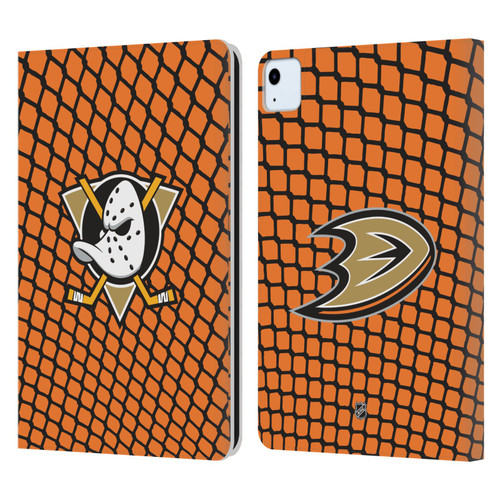 NHL Anaheim Ducks Net Pattern Leather Book Wallet Case Cover For Apple iPad Air 2020 / 2022