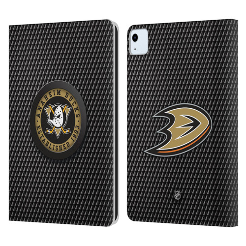 NHL Anaheim Ducks Puck Texture Leather Book Wallet Case Cover For Apple iPad Air 2020 / 2022