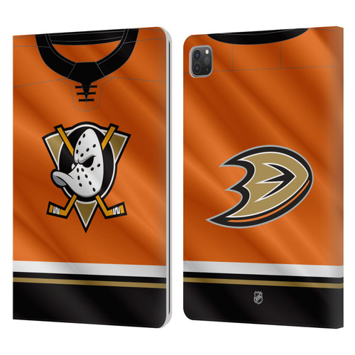 NHL Anaheim Ducks Jersey Leather Book Wallet Case Cover For Apple iPad Pro 11 2020 / 2021 / 2022