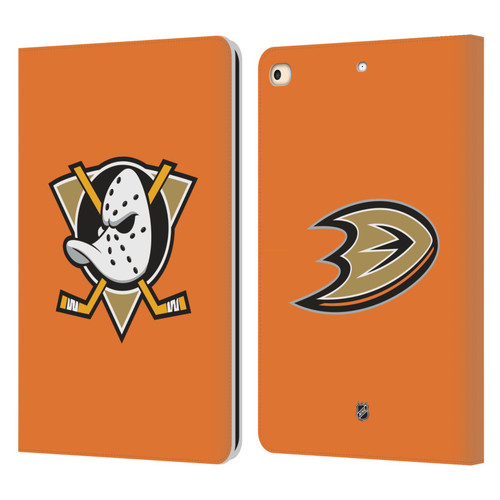 NHL Anaheim Ducks Plain Leather Book Wallet Case Cover For Apple iPad 9.7 2017 / iPad 9.7 2018