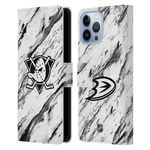 NHL Anaheim Ducks Marble Leather Book Wallet Case Cover For Apple iPhone 13 Pro Max