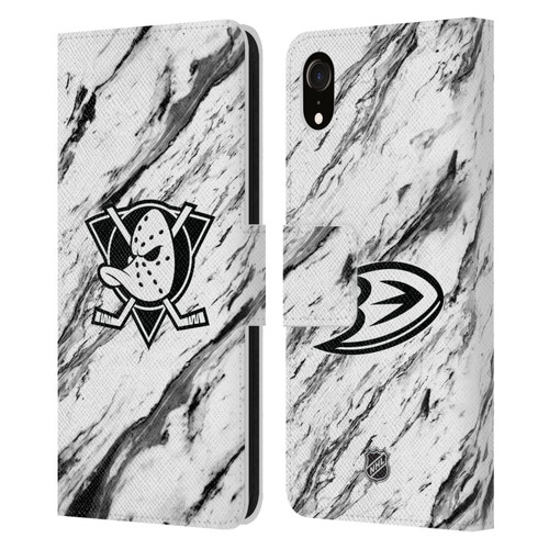 NHL Anaheim Ducks Marble Leather Book Wallet Case Cover For Apple iPhone XR