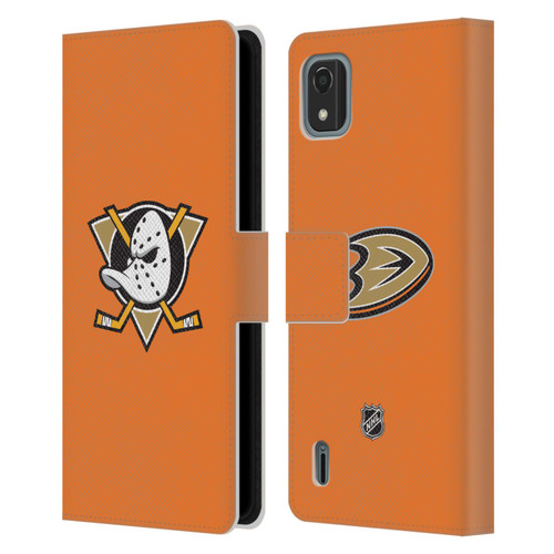 NHL Anaheim Ducks Plain Leather Book Wallet Case Cover For Nokia C2 2nd Edition