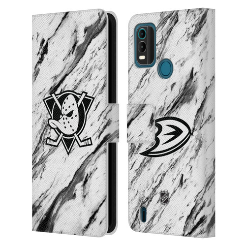 NHL Anaheim Ducks Marble Leather Book Wallet Case Cover For Nokia G11 Plus