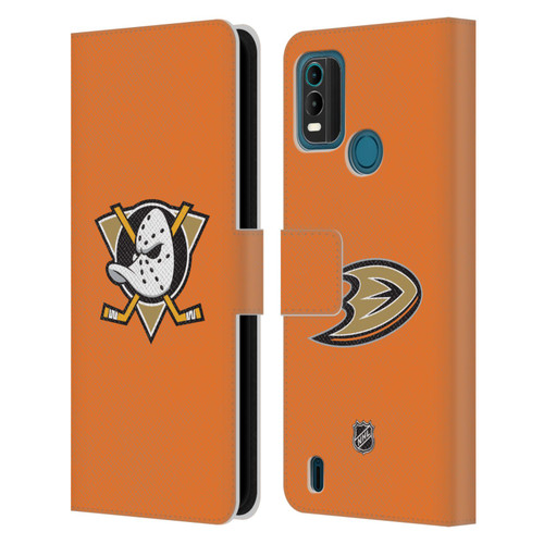 NHL Anaheim Ducks Plain Leather Book Wallet Case Cover For Nokia G11 Plus