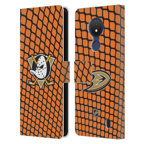NHL Anaheim Ducks Net Pattern Leather Book Wallet Case Cover For Nokia C21