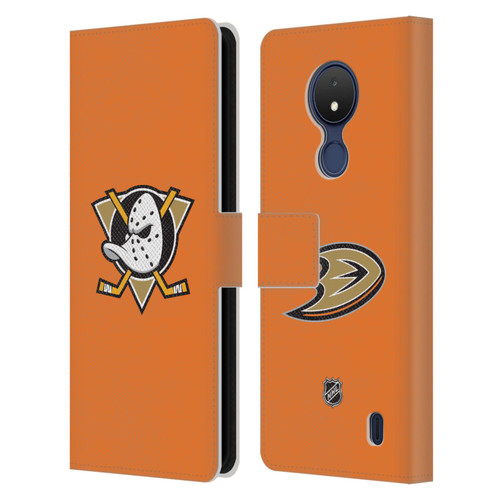 NHL Anaheim Ducks Plain Leather Book Wallet Case Cover For Nokia C21