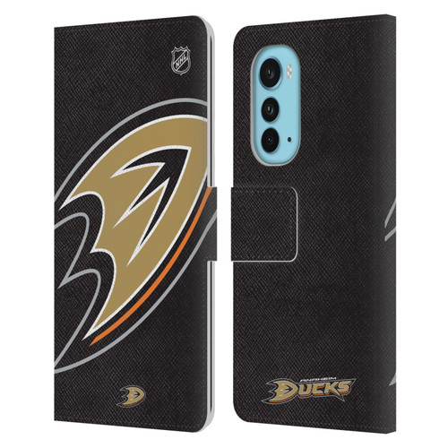 NHL Anaheim Ducks Oversized Leather Book Wallet Case Cover For Motorola Edge (2022) NHL Anaheim Ducks Oversized Leather Book Wallet Case Cover For Motorola Edge (2022)